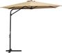 vidaXL Parasol met stalen paal 300 cm taupe