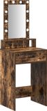 vidaXL Kaptafel met Spiegel Bewerkt Hout Bruin 50 x 41 x 140 cm
