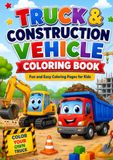 Truck and Construction Vehicle Coloring Book