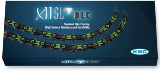 KMC X11SL DLC - Fietsketting - 11 Speed - 116 Schakels - Zwart/Groen