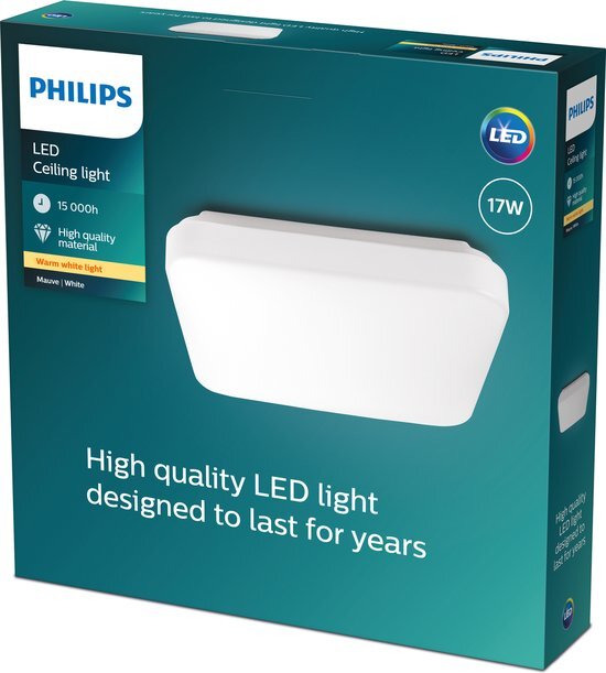 Philips MAUVE 27K LED CEILING SQ 17W white Ceiling light