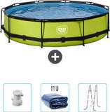 EXIT Rond Lime Frame Zwembad - 360 x 76 cm - Inclusief Pomp - Solarzeil - Ladder