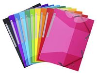 Exacompta Iderama elastomap met 3 kleppen en rugetiket, geassorteerde kleuren 10 stuks