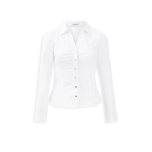 Morgan blouse met plooien - wit