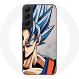 Maniacase Etui voor Samsung Galaxy S21 FE Anime Dragon Ball Goku blauw haar