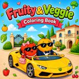 Fruity & Veggie Coloring Book: 50 cute coloring pages
