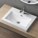 Sogood - Doporro Lavabo Vasque Blanc 60cm À Encastrer Colossum01 Fonte Minérale Solid Surface 60x48x13cm