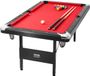 VEVOR Billard, Billard de 1,9 m, Table Portable et Pliante, Set de Billard Incluant Boules, Queues, Craie, Noir avec Tissu Rouge