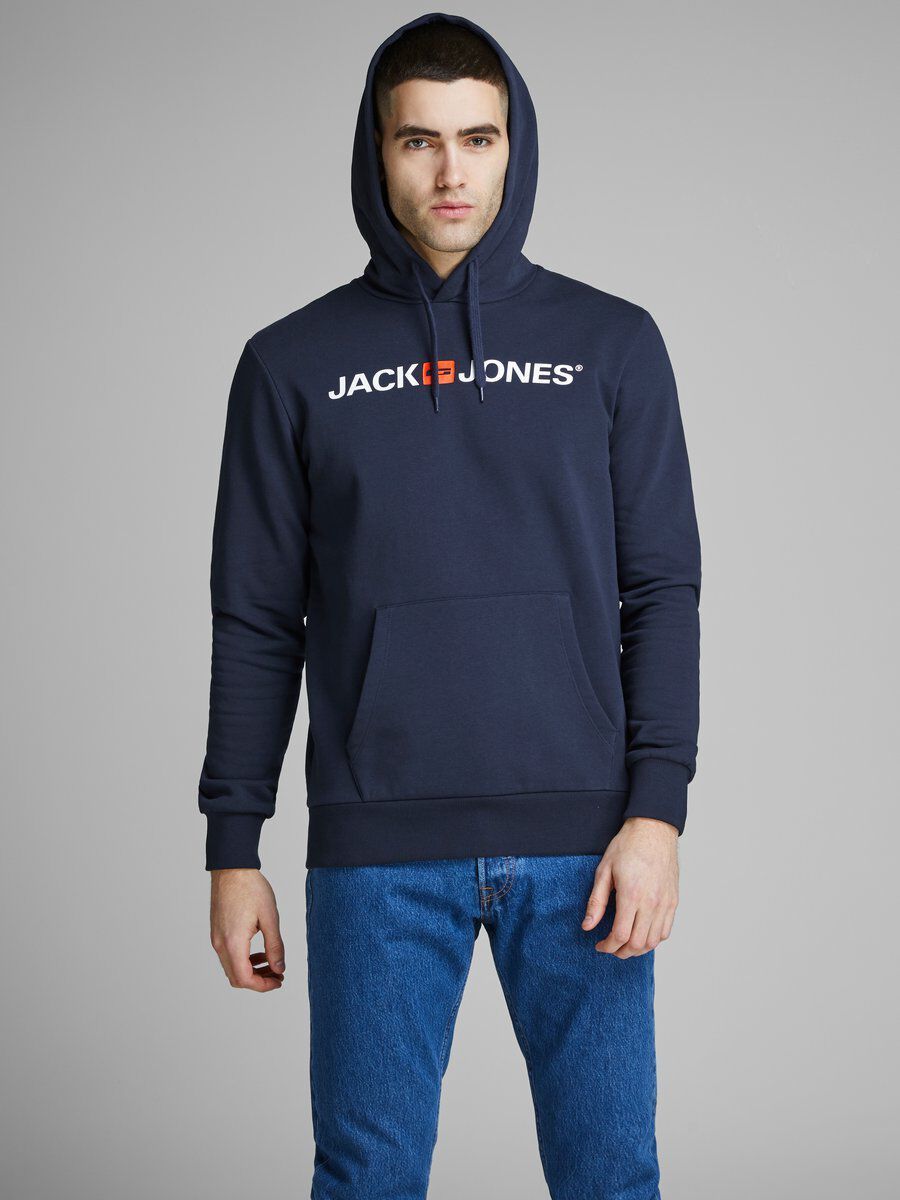 Jack & Jones JJECORP OLD LOGO SWEAT HOOD NOOS Heren Trui - Blauw - Maat M