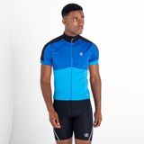 Protraction Dare2B Protraction II Heren T-shirt met korte mouwen en volledige rits - Blauw - Maat S