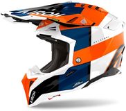 Airoh Aviator 3 Monarch Wit Blauw Oranje Crosshelm - Maat XL