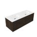 Saniclass Holz Frame Badkamermeubelset - 120x45x41.5cm - Flow solid surface wastafel wit - 2 wasbakken - 2 kraangaten - 1 lade - mat eiken charcoal (hout) SW1420773/SW1174116