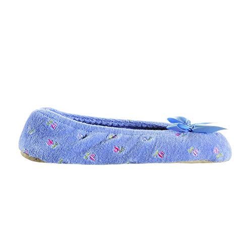 isotoner Dames borduurwerk badstof ballerina slippers - Pijlhoek - Maat 41/42.5 EU