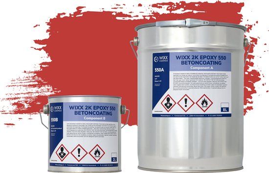 Wixx 2K Epoxy 550 Betonverf - RAL 3020 Verkeersrood - 10L