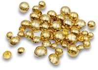 Zzcy 50 stuks glanzende goudkleurige metalen knopen, halve bol, bolvormige kleine naaiknopen, knopen met legeringssteel en oogje, diameter: 11,5 mm, 12,5 mm, 15 mm, 18 mm, 20 mm
