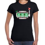 Bellatio Decorations Shoppartners Bv Bad / good Santa fout Kerst t-shirt - zwart - dames - Kerstkleding / Kerst outfit XS