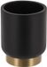 Tendance Elba Porte-brosse à dents/Gobelet - Noir/Or - 350ml - Rond - Polyresin