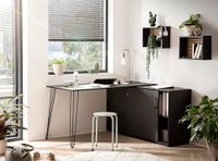 Schildmeyer Ekko 701963 Bureau d'angle avec armoire de classement noir mat