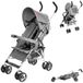Moby-System Barton Buggy Paraplu Style Polyester kinderwagen voor kinderen vanaf 6 maanden, grijs, 101 × 45 × 62 cm, draagvermogen tot 15 kg, 4,5 kg