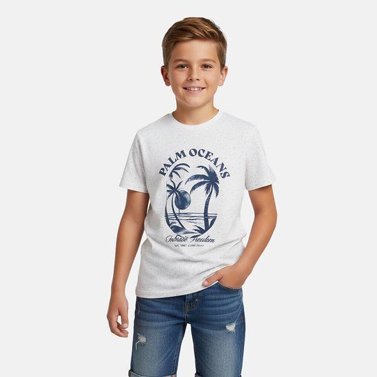 Cars Jeans T-shirt Yto jr. Jongens Maat 116 Wit Katoen/Polyester