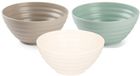 Plasticforte bols - 12x stuks - groen/wit/taupe - kunststof - 14 x 6.5 cm