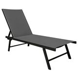 Vivere Sentosa Phifer® & Aluminum Sun Lounger - Black Chrome