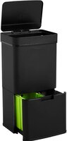 Homra Nexo Sensor Prullenbak - 72 Liter Afvalscheiding - Zwart - 3 Vakken