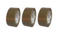 Kippen 9004AV3 – verpakking met 3 rollen plakband voor verpakking, kleur: Havanna, afmetingen: 132 m x 50 mm.