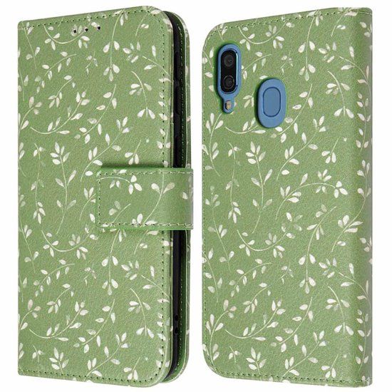 imoshion Design Bookcase voor de Samsung Galaxy A40 - Green Flowers