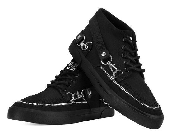 T.U.K. Mid Creeper Sneaker Black Canvas Unisex Hoge sneakers - zwart - EU36