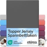 etérea Himmlische Qualität etérea Topper Jersey Hoeslaken 140x200 - 160x200 cm Oekotex Made in Green - 100% katoen - Antraciet
