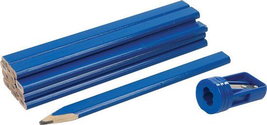 Silverline 13-delige Timmermanspotlodenset met puntenslijper - blauw