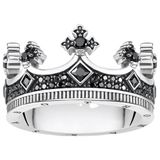 Thomas Sabo - Unisex Ring - Zirkonia - Zwart - Zilver - Maat 54