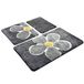 Set mat set (3-delig) grijs bloemenmotief