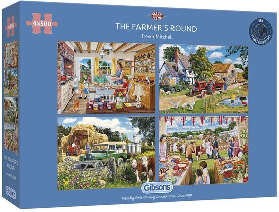 Gibsons The Farmer's Round Puzzel (4 x 500 stukjes)