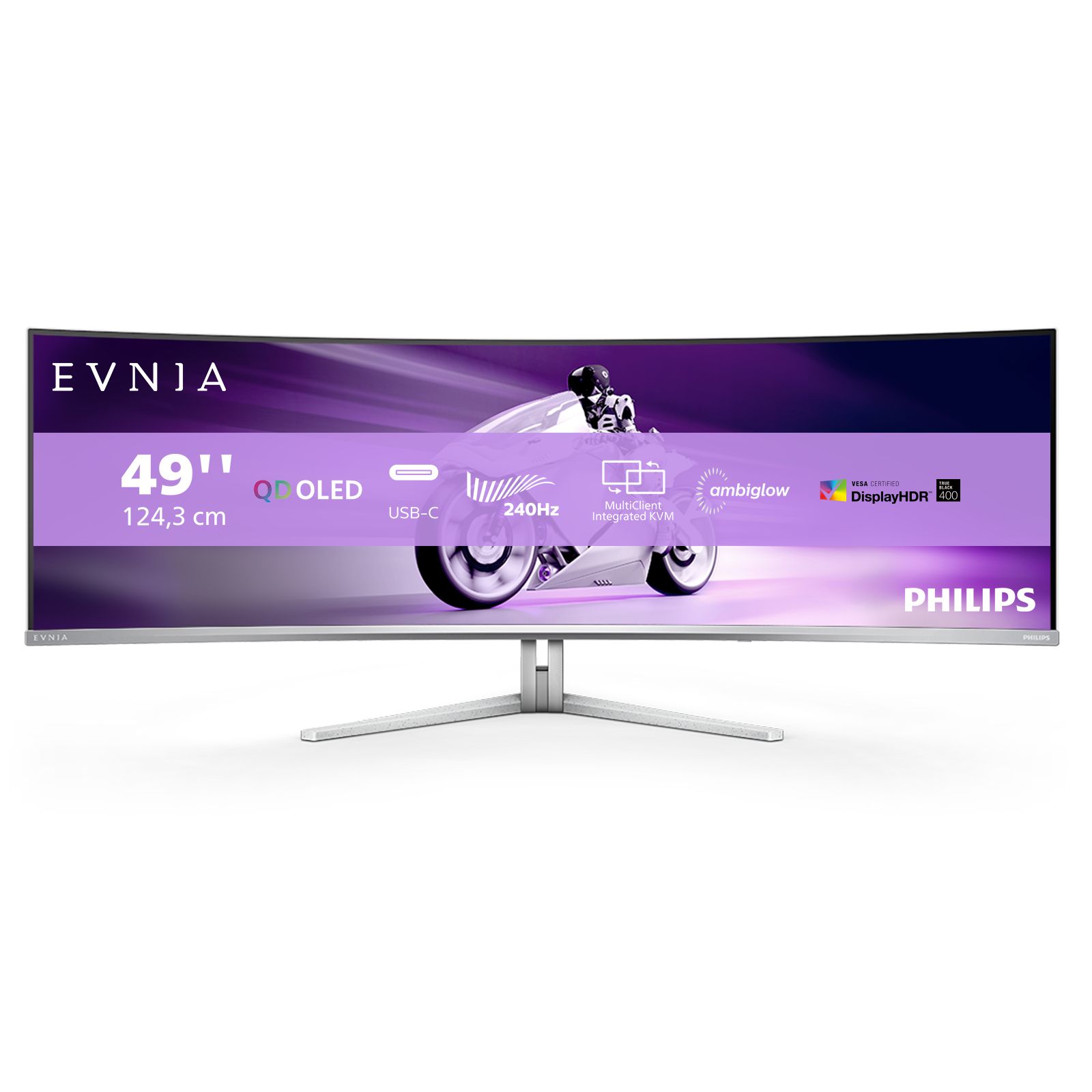 Philips Evnia 49M2C8900 - 49" QDOLED Curved Gaming Monitor - Dual QHD, 240Hz, USB-C