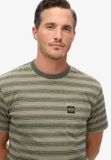 Superdry - Getextureerd gestreept T-shirt met borstzak - Heren - T-shirts