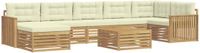 vidaXL - Acacia Hout Buiten Bank Set 8-delig Wit en Crèmekleurig