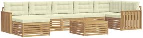 vidaXL - Acacia Hout Buiten Bank Set 8-delig Wit en Crèmekleurig
