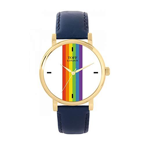 Toff London Pride Lineair horloge met witte stokken