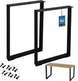 KOTARBAU® Tafelpoten - Metalen Meubelpoten - Bureaupoten 50 x 72 cm - Stalen Tafelpoten - Industrieel - Gepoedercoat Staal - Zwart