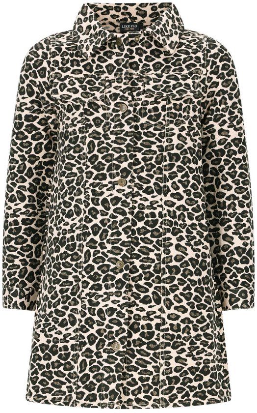 Like Flo Mala Flo girls dress with jeansbutton closure - Oker panther - Maat 104