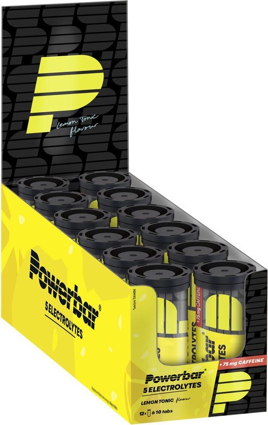 PowerBar Electrolyte Tabletten | Lemon Tonic Boost (met cafeïne) | 12 x 10 tabs
