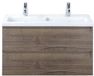 BES LED Vogue Badmeubelset 100 cm - Tabacco - Keramische Wastafel Wit