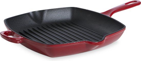 BK Bourgogne Grillpan - 26cm - Chili Red - Gietijzer