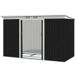 Abri de jardin métallique 6,3m³ 280x130x172cm, remise extérieure avec toit incliné et porte coulissante, résistant aux intempéries, cabanon de jardin pour cour et terrasse, gris anthracite foncé