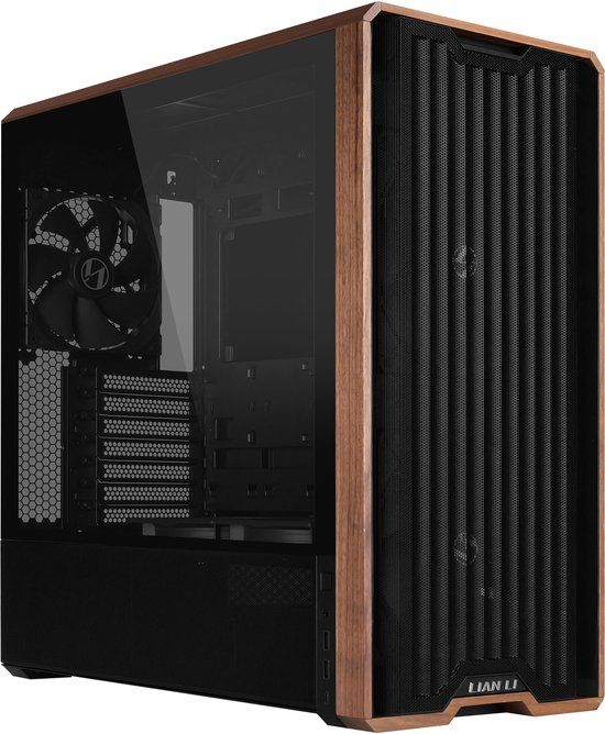 Lian Li Lancool LAN217X computerbehuizing Midi Tower Zwart, Hout