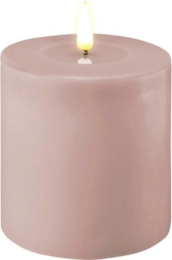 Deluxe Homeart Led kaars Roze 10x10 cm | Paraffine | Batterij