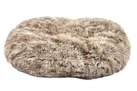 Bobby Poilu Hondenkussen, extra zacht, van pluche, antislip donut voor middelgrote honden en katten, machinewasbaar, beige, 55 x 45 x 20 cm