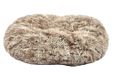 Bobby Poilu Hondenkussen, extra zacht, van pluche, antislip donut voor middelgrote honden en katten, machinewasbaar, beige, 55 x 45 x 20 cm